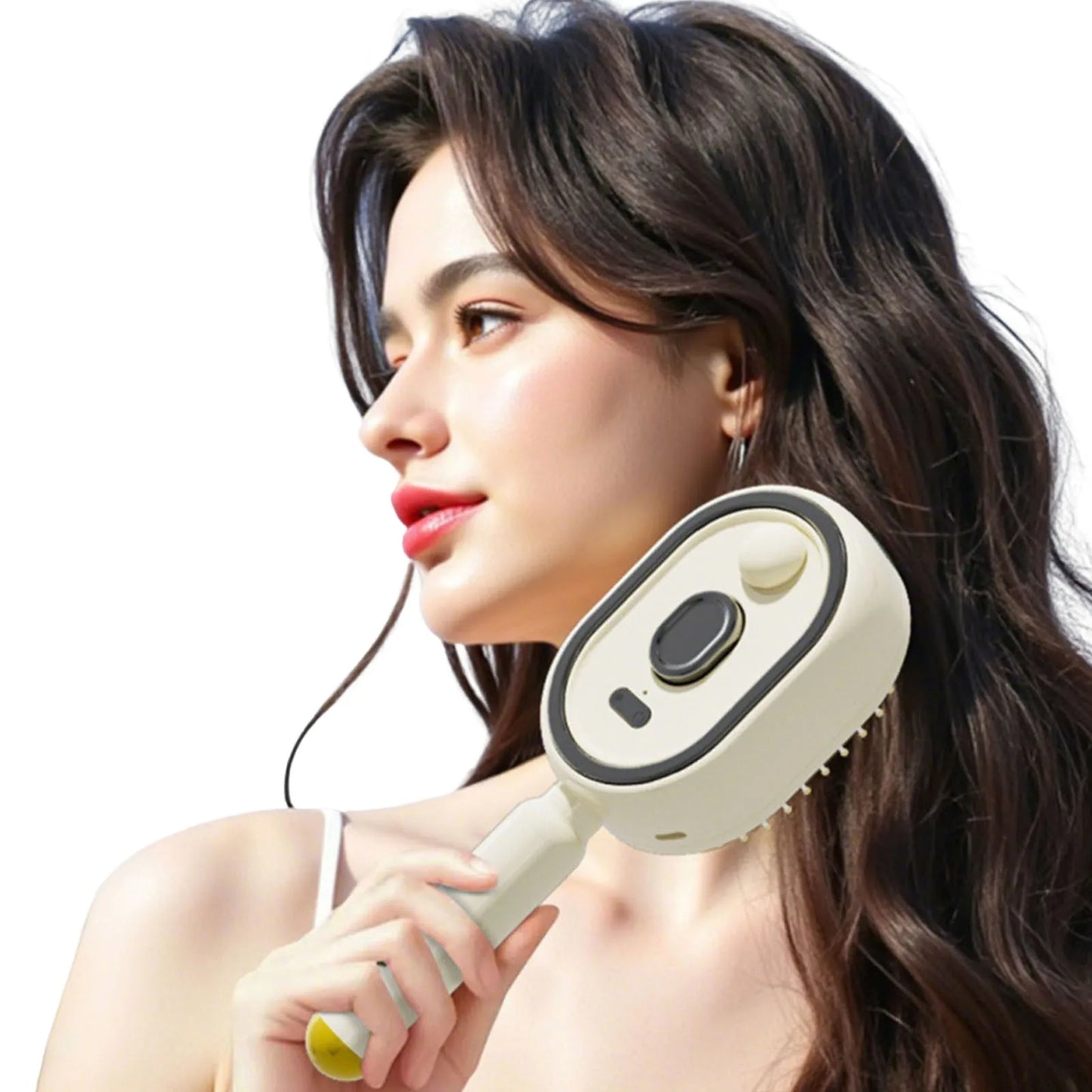 Escova a Vapor Elétrica | USB-C | Alisamento, Hidratação e Controlo do Frizz