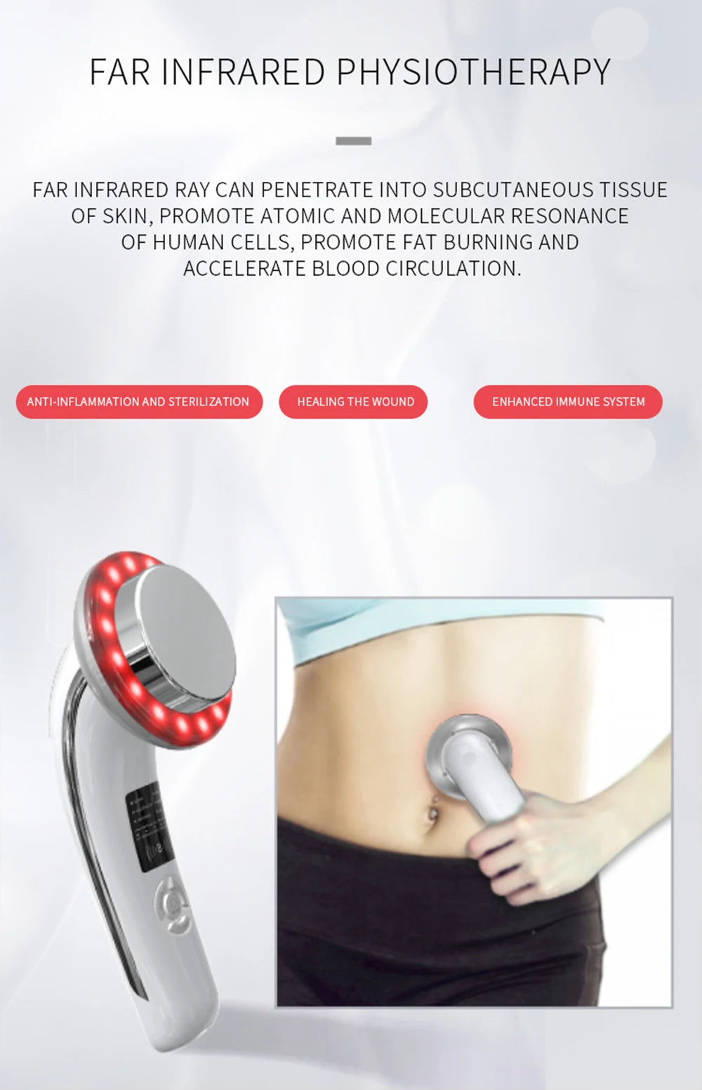 6 in1 EMS Ultrasound Cavitation Galvanic Ultrasound Body Massager Face Lifting Machine Infrared Therapy Facial Skin Care Tools